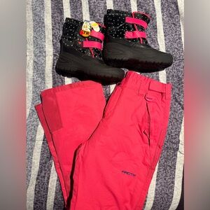 Arctix snow pants and snow boots bundle. Pants sz xl girls and boots nwt sz 6
